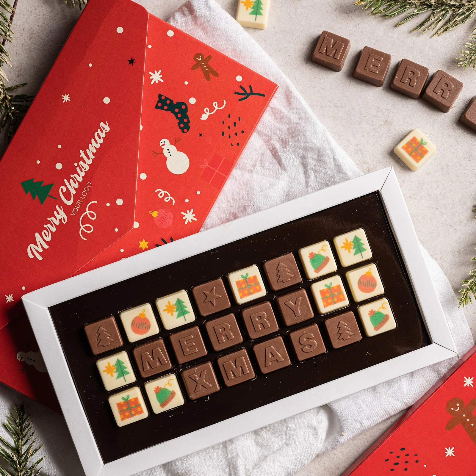 CZEKOLADOWE WIADOMOŚCI CHOCO TEXT 3 LINIE W KOPERCIE_XMAS Xmas P137121Z