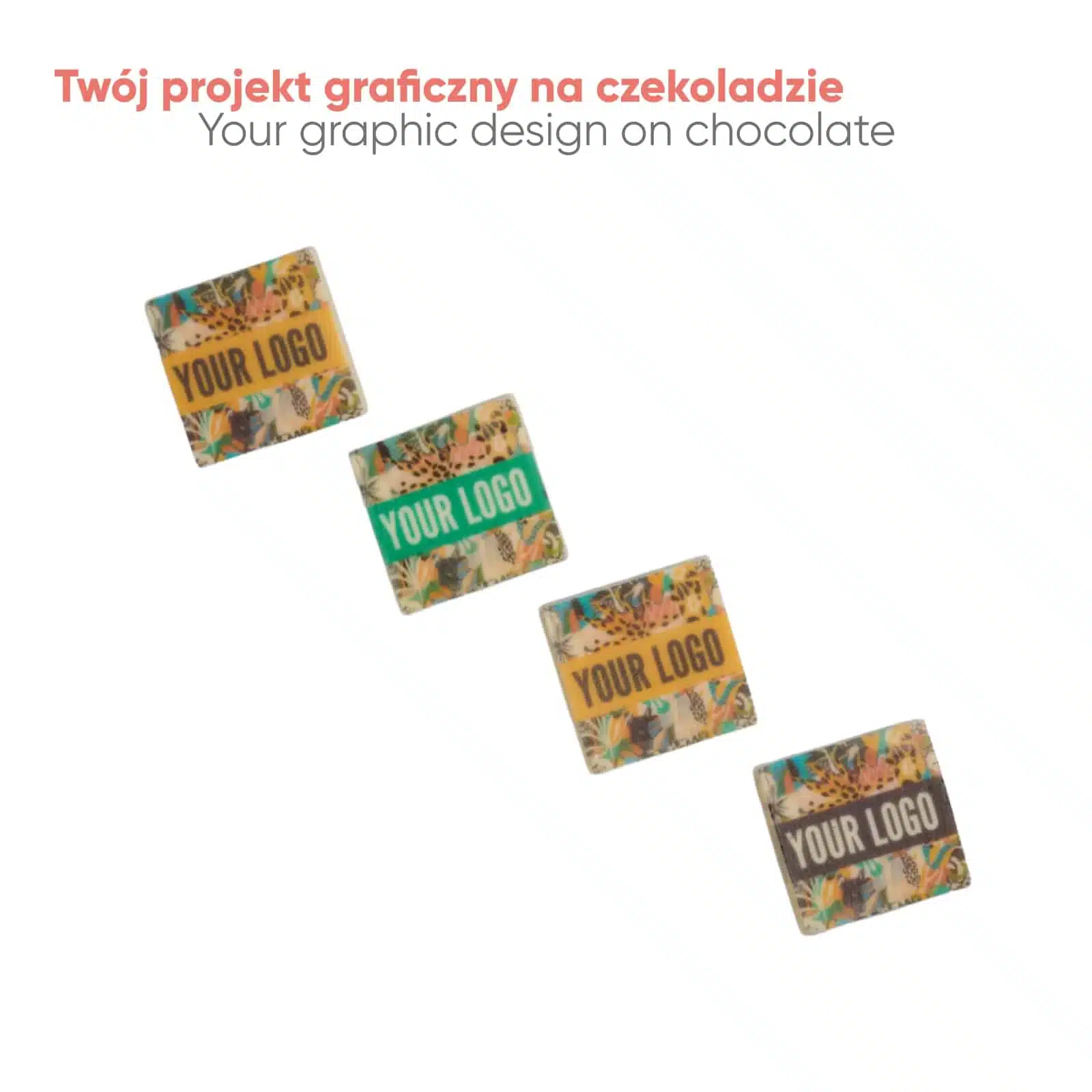 ZESTAW CZEKOLADEK WYSYŁKOWYCH Z NADRUKIEM KWADRAT P136799Z