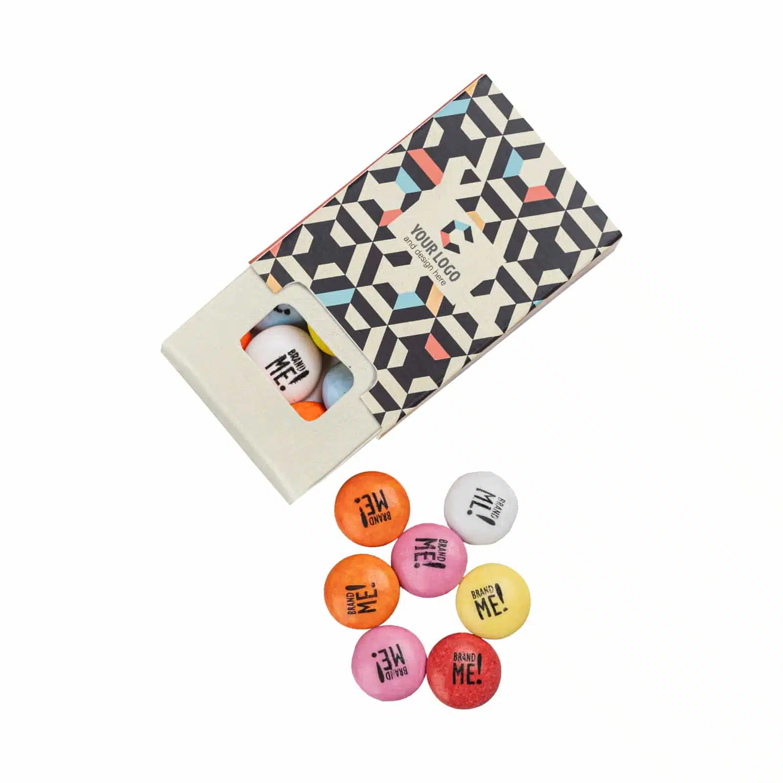 CZEKOLADOWE LENTILKI Z NADRUKIEM BRAND ME! ZIP BOX P136550Z