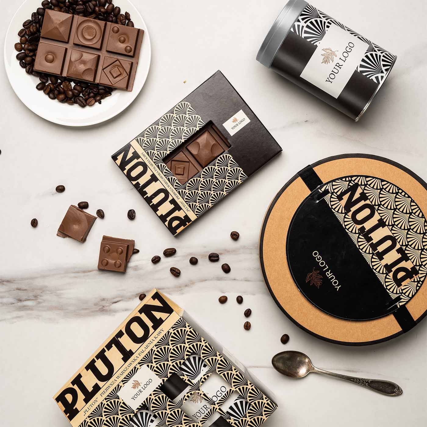 ZESTAW SŁODYCZY REKLAMOWYCH KAMIENICZKA KAWOWA P137150Z