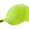 Czapka 6 panelowa bawełna metalowe zapięcie P139503H lime