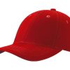 Czapka 6 panelowa bawełna metalowe zapięcie P139503H red