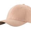 Czapka 6 panelowa bawełna metalowe zapięcie P139503H sand