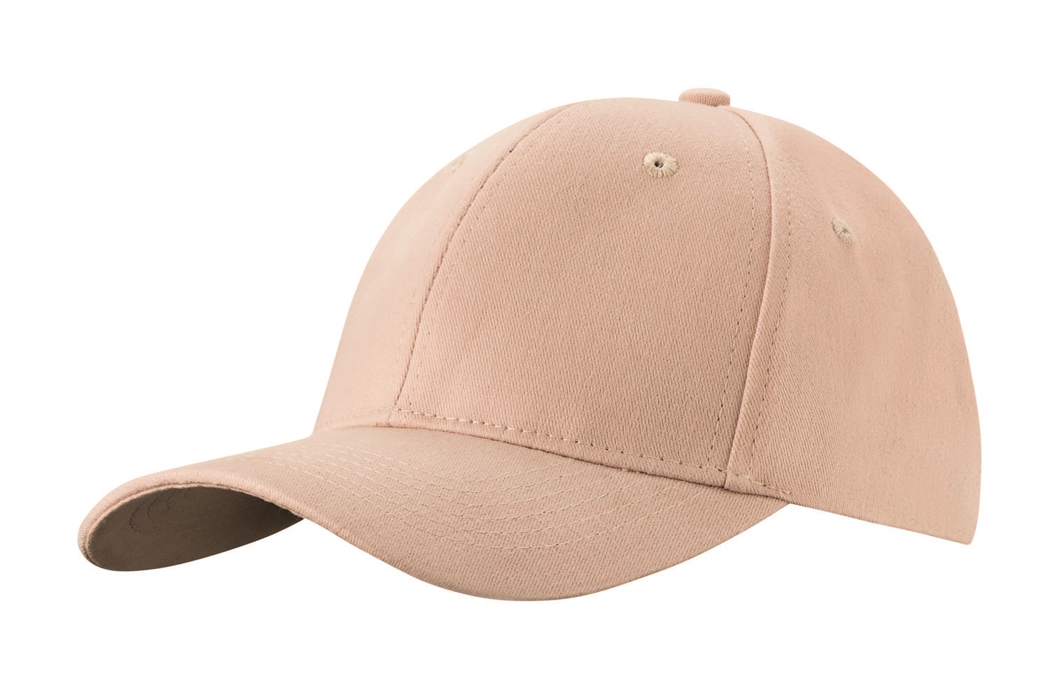 Czapka 6 panelowa bawełna metalowe zapięcie P139503H sand