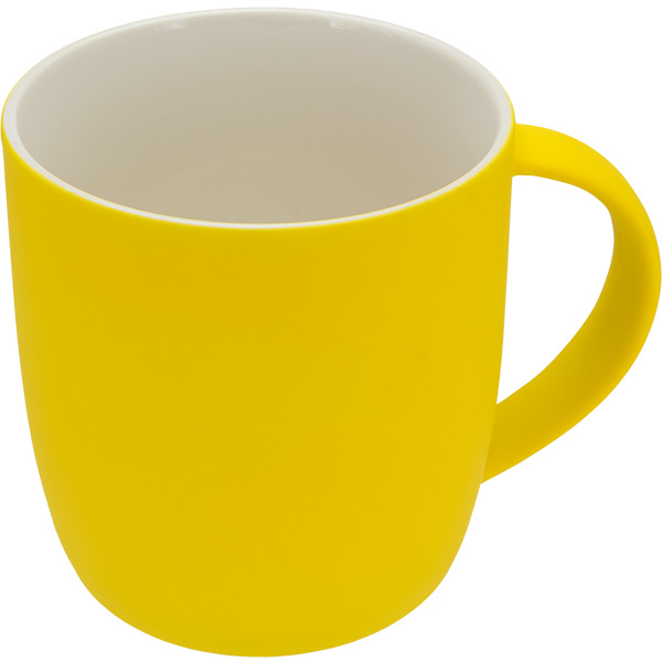 Kubek ceramiczny soft touch 300 ml P085157K żółty