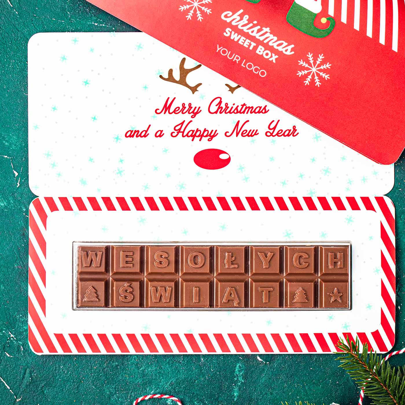 ZESTAW CZEKOLADEK CHOCO TEXT 2 LINIE Xmas P143526Z
