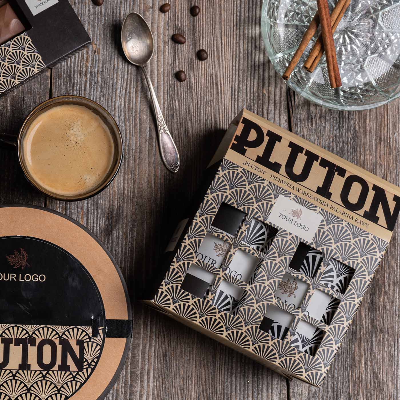 ZESTAW SŁODYCZY REKLAMOWYCH KAMIENICZKA KAWOWA P137150Z