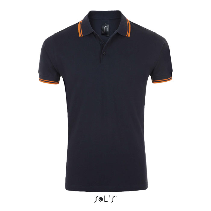 PASADENA MĘSKA POLO P123543O french navy / neon orange