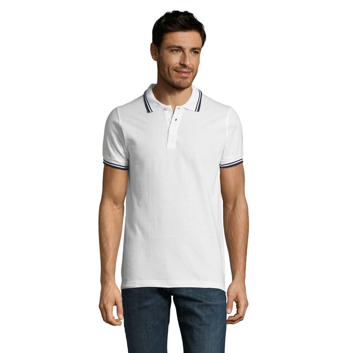 PASADENA MĘSKA POLO P123543O biały / navy