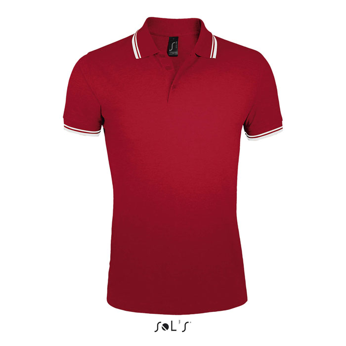 PASADENA MĘSKA POLO P123543O rojo / blanco