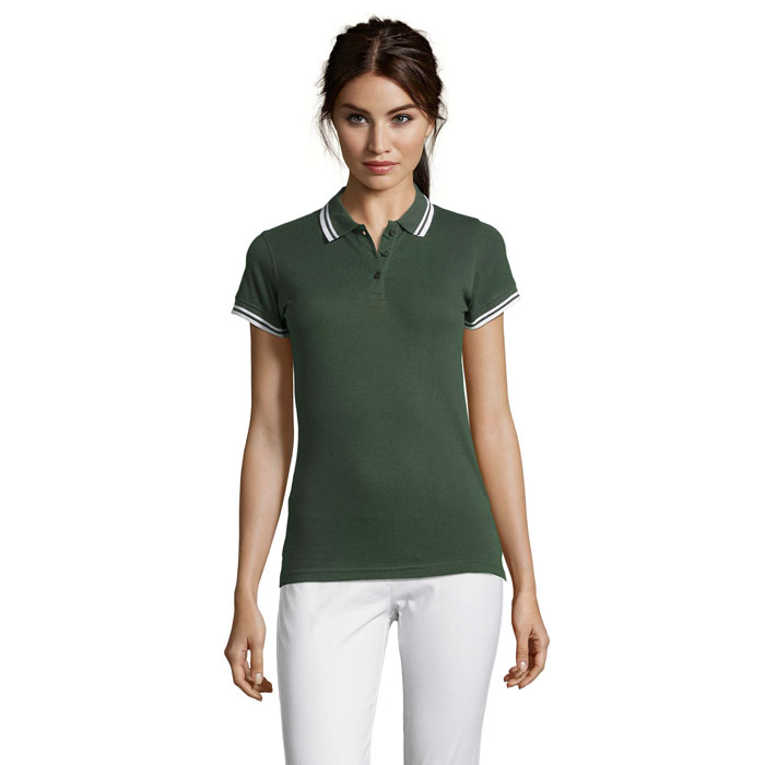 PASADENA damskie polo 200g P123567O forest green / white