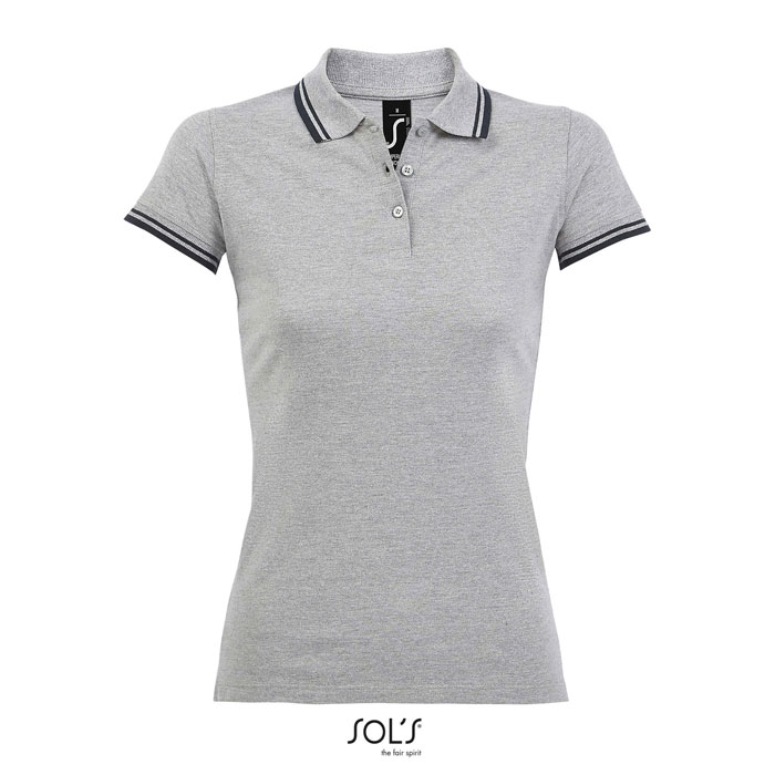 PASADENA damskie polo 200g P123567O grey melange / french navy