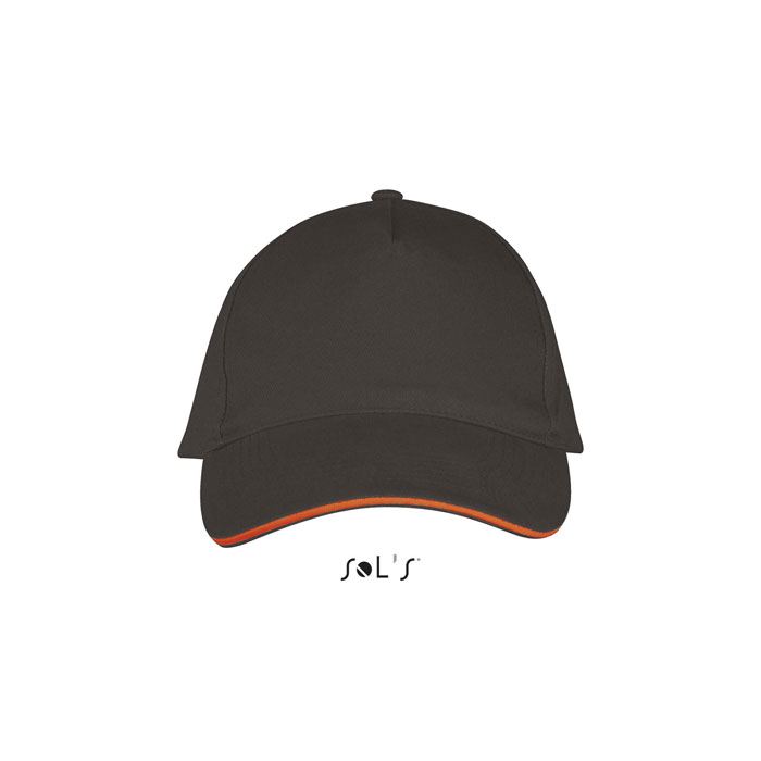 LONG BEACH FIVE PANEL CAP P135318O dark grey / orange LONG BEACH FIVE PANEL CAP P135318O dark grey / orange