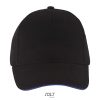LONG BEACH FIVE PANEL CAP P135318O black / royal LONG BEACH FIVE PANEL CAP P135318O black / royal
