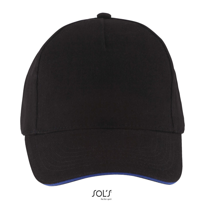 LONG BEACH FIVE PANEL CAP P135318O black / royal LONG BEACH FIVE PANEL CAP P135318O black / royal