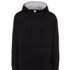 Bluza dresowa unisex ocean hooded contrast P141191H black / ash melange