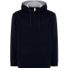 Bluza dresowa unisex ocean hooded contrast P141191H navy / ash melange