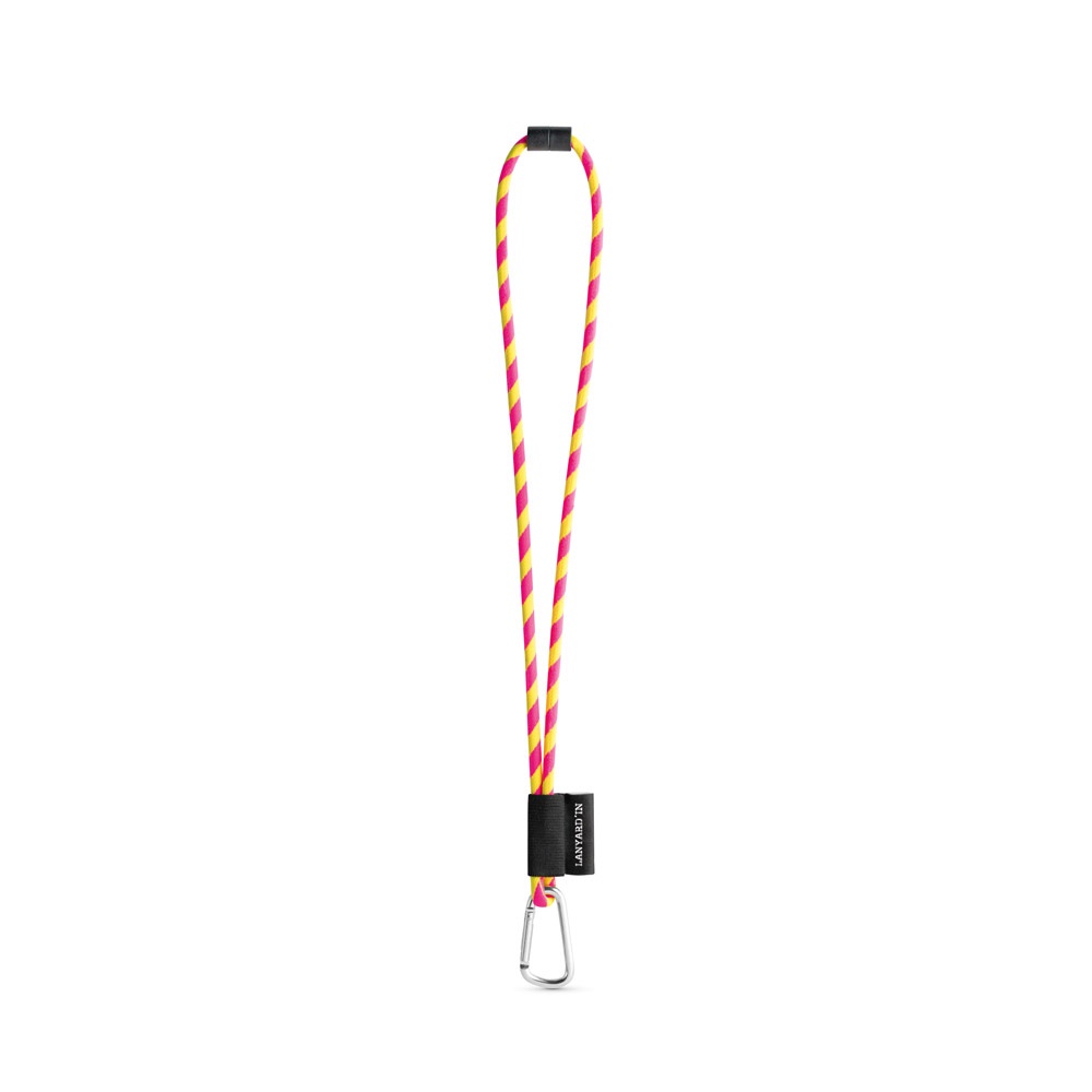 . Lanyard Tube Long Set II. Modele standardowe P040881S fluorescencyjny żółty / opalizujący różowy