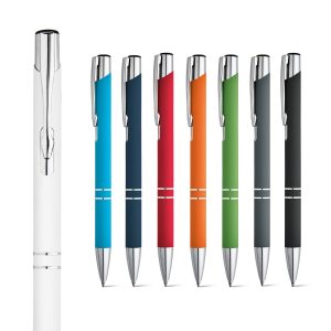 BETA SOFT. Aluminiowy długopis o gumowym wykończeniu P035184S ST-81141-W