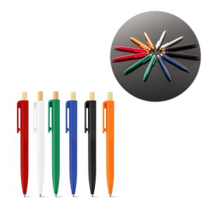 ZARA. Długopis z recyklingowanego ABS (100% rABS) z bambusową przycisk P097439S ST-91945-W