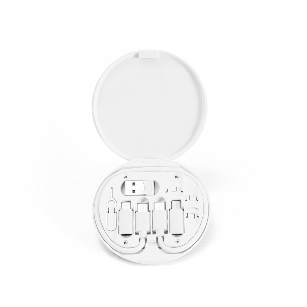 SYSTROM. Zestaw kabla i adaptera do superszybkiego ładowania ABS pochodzącego z recyklingu (100% rABS) P097612S biały