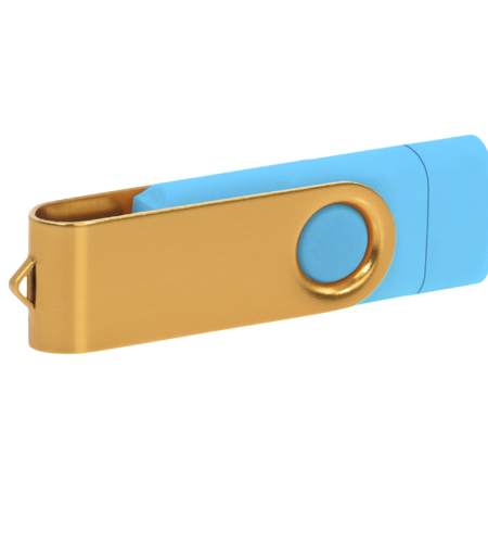 Pamięć USB PD-6 OTG-C P061621U błękitny / złoty
