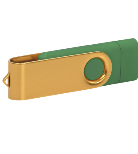Pamięć USB PD-6 OTG-C P061621U ciemnozielony / złoty