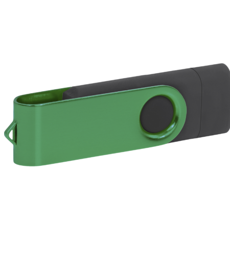 Pamięć USB PD-6 OTG-C P061621U czarny / ciemnozielony