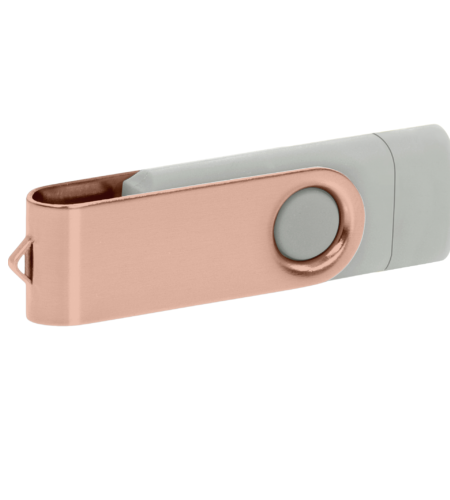 Pamięć USB PD-6 OTG-C P061621U jasnoszary / rose gold