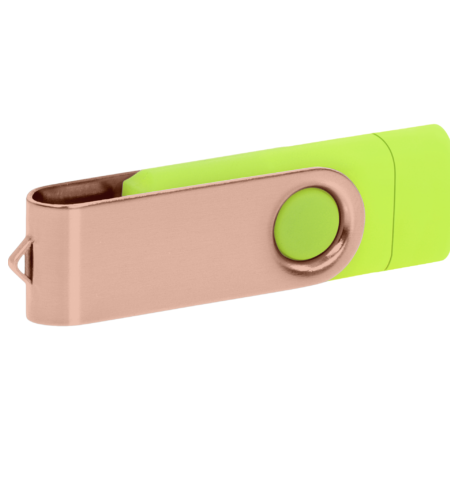 Pamięć USB PD-6 OTG-C P061621U jasnozielony / rose gold