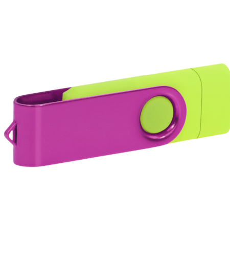 Pamięć USB PD-6 OTG-C P061621U jasnozielony / różowy