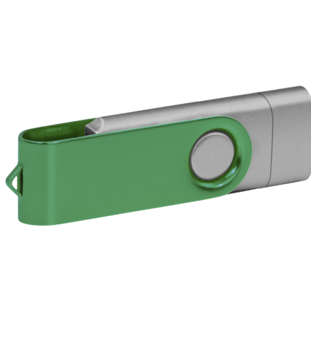 Pamięć USB PD-6 OTG-C P061621U srebrny / ciemnozielony