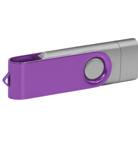 Pamięć USB PD-6 OTG-C P061621U srebrny / fioletowy