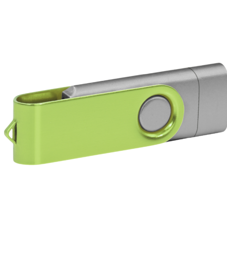 Pamięć USB PD-6 OTG-C P061621U srebrny / jasnozielony
