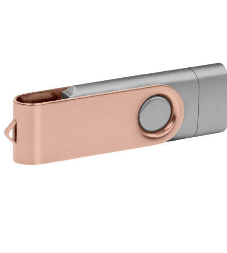 Pamięć USB PD-6 OTG-C P061621U srebrny / rose gold