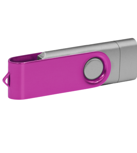 Pamięć USB PD-6 OTG-C P061621U srebrny / różowy