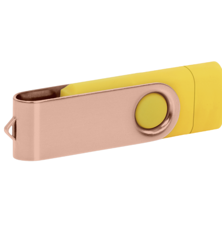 Pamięć USB PD-6 OTG-C P061621U żółty / rose gold