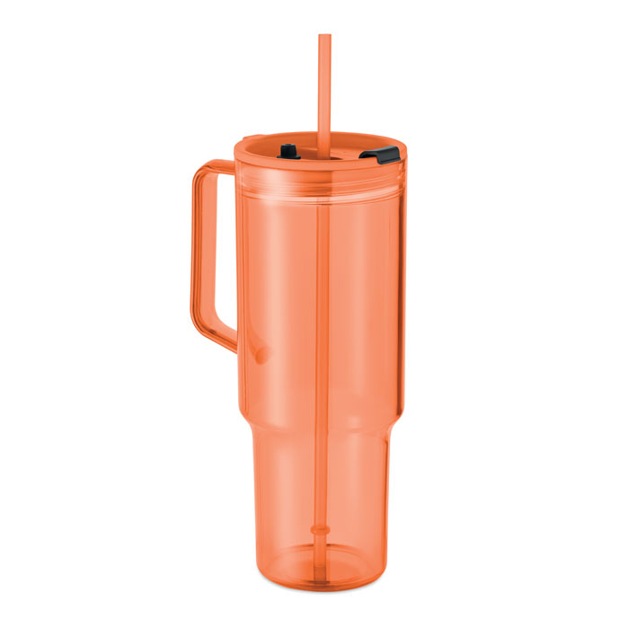 Kubek z RPET 1200ml P147630O przezroczysty pomaranczowy