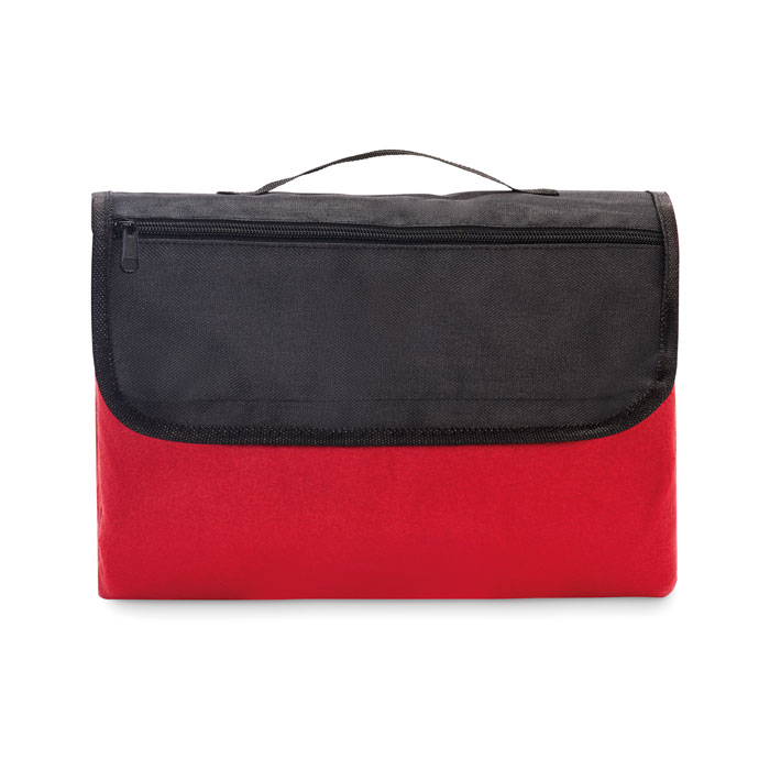 Polarowy koc piknikowy P147658O czerwony