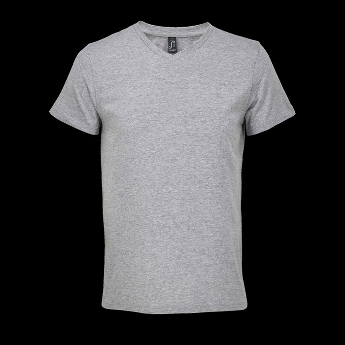 REGENT V V-NECK T-SHIRT P147880O szary melanż