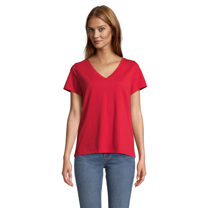 REGENT V T-SHIRT WOMEN P147936O czerwony
