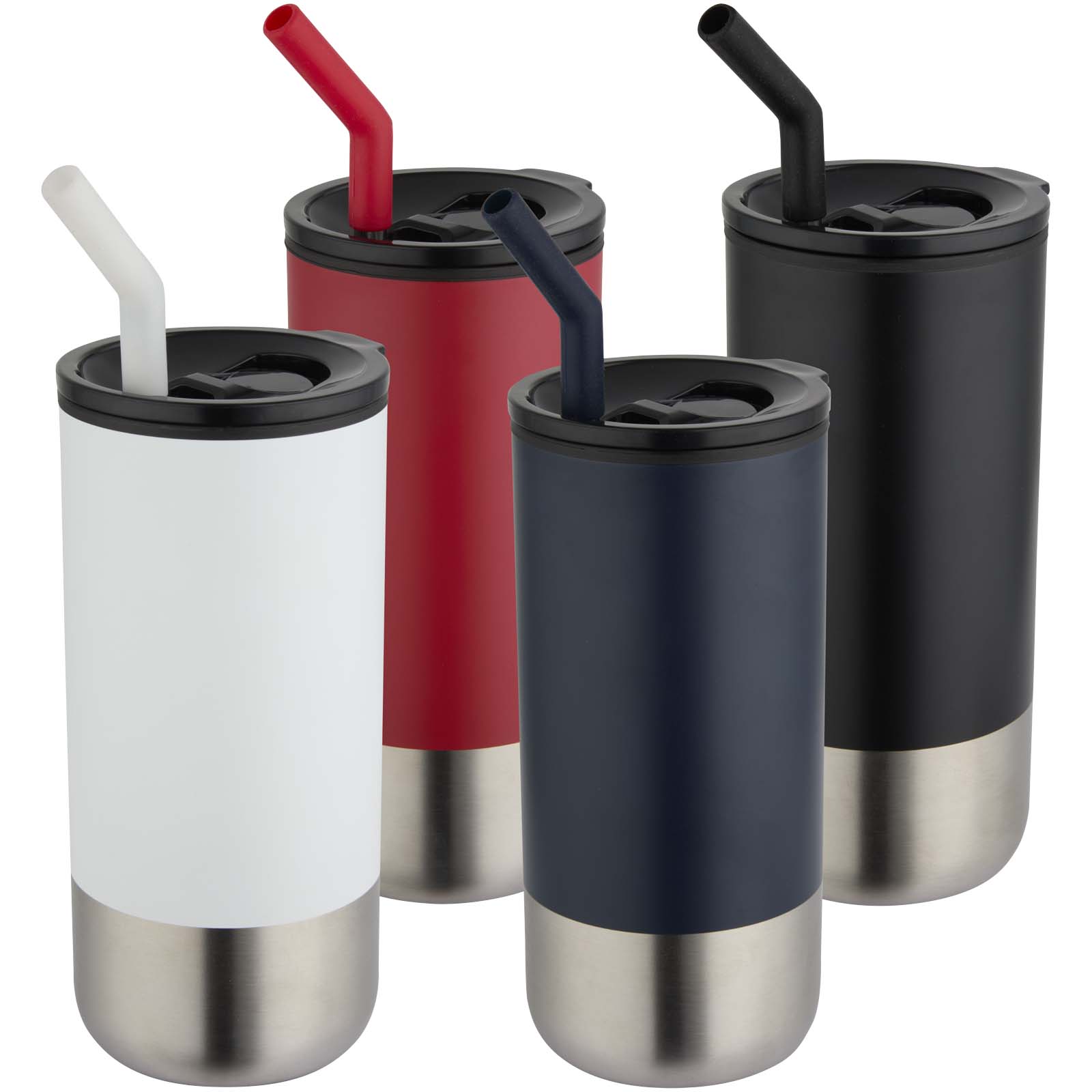 Grayson izolowany kubek z certyfikatem RCS z recyklingu o pojemności 480 ml z silikonową słomką P148645C PFC-100918-W Grayson izolowany kubek z certyfikatem RCS z recyklingu o pojemności 480 ml z silikonową słomką P148645C PFC-100918-W