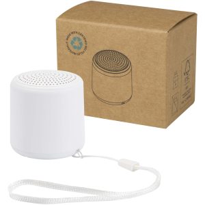 Velkis głośnik bezprzewodowy Bluetooth® o mocy 3 W z tworzyw sztucznych pochodzących z recyklingu P149213C PFC-124485-W