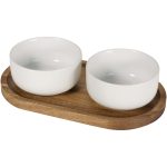 Noa zestaw drewnianej tacy i ceramicznych misek do serwowania P148625C