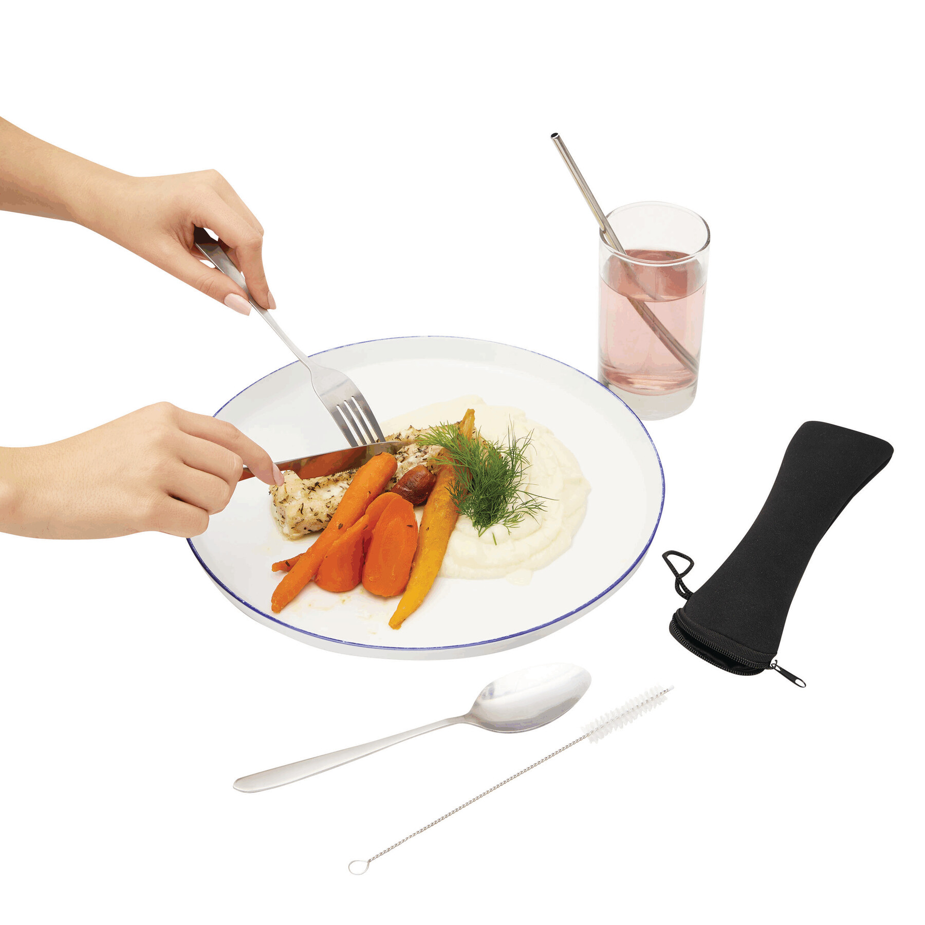 STELLOKIT - Zestaw sztućców ze stali nierdzewnej, 5 elementów. P149049I