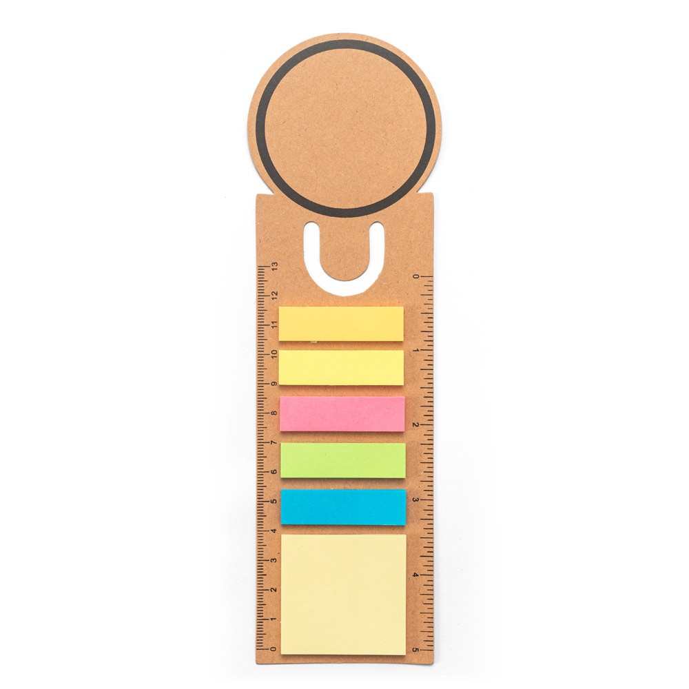 SAWYER. Zestaw biurowy 3 w 1, wykonany w 100% z papieru pochodzącego z recyklingu, z okrągłą górną częścią i czarnym nadrukiem na całym obwodzie P145082S