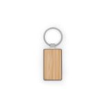 GASTON RECTANGULAR. Prostokątny brelok z żelaza z cynku i bambusa P145297S