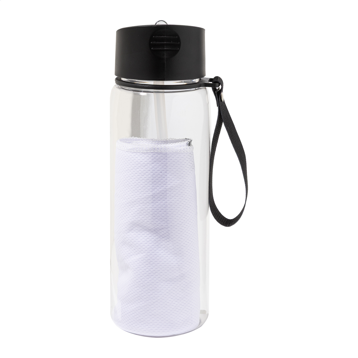 Butelka sportowa RPET z ręcznikiem Fitmax P149570D AN-AP800278-W