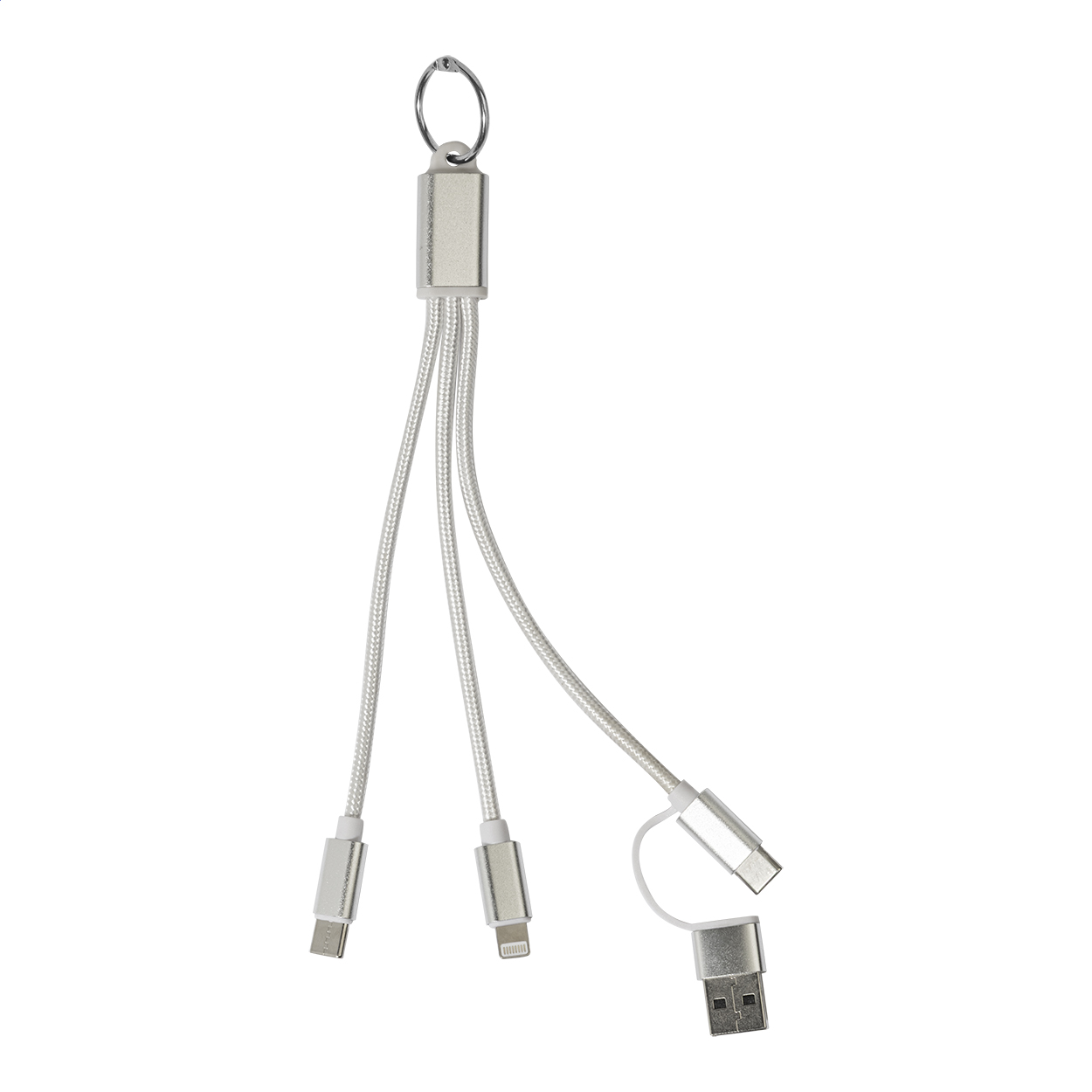Brelok kabel ładujący USB P149655D srebrny