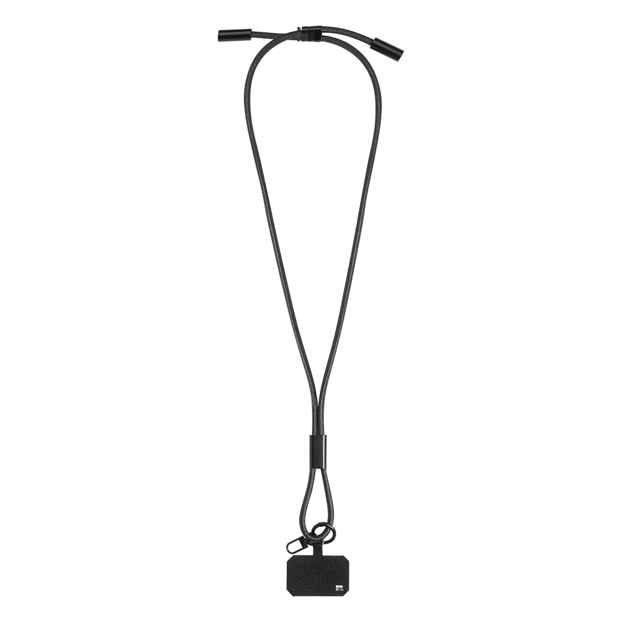 Smycz, uchwyt na telefon, kabel 60W RPET P149765D czarny